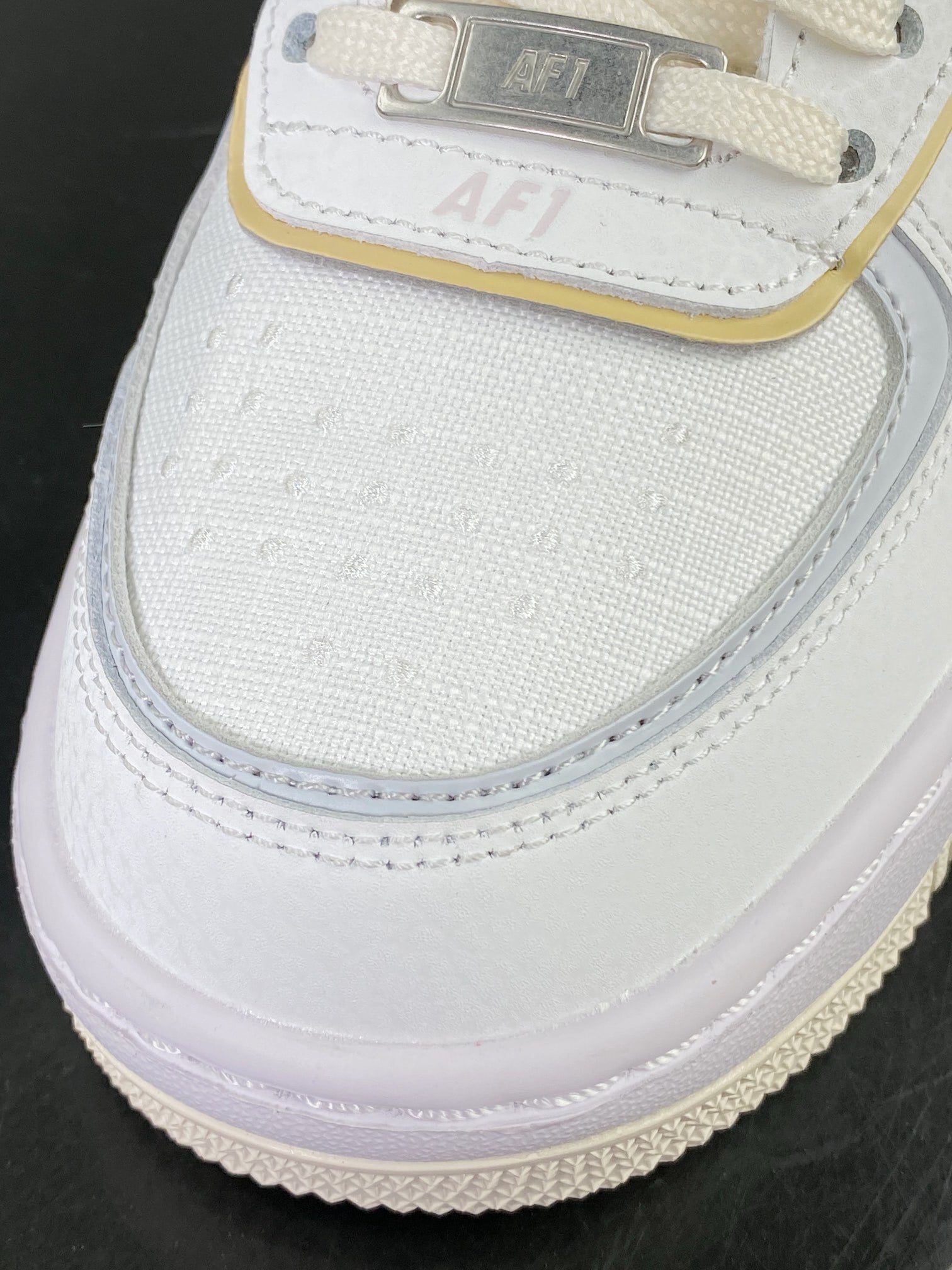 Nike Leather Branco, Cinza e Amarelo - Vista 6