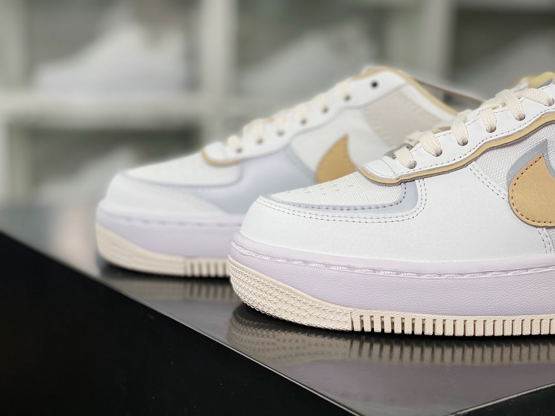 Nike Leather Branco, Cinza e Amarelo - Vista 8