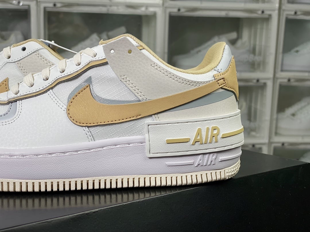 Nike Leather Branco, Cinza e Amarelo - Vista 9