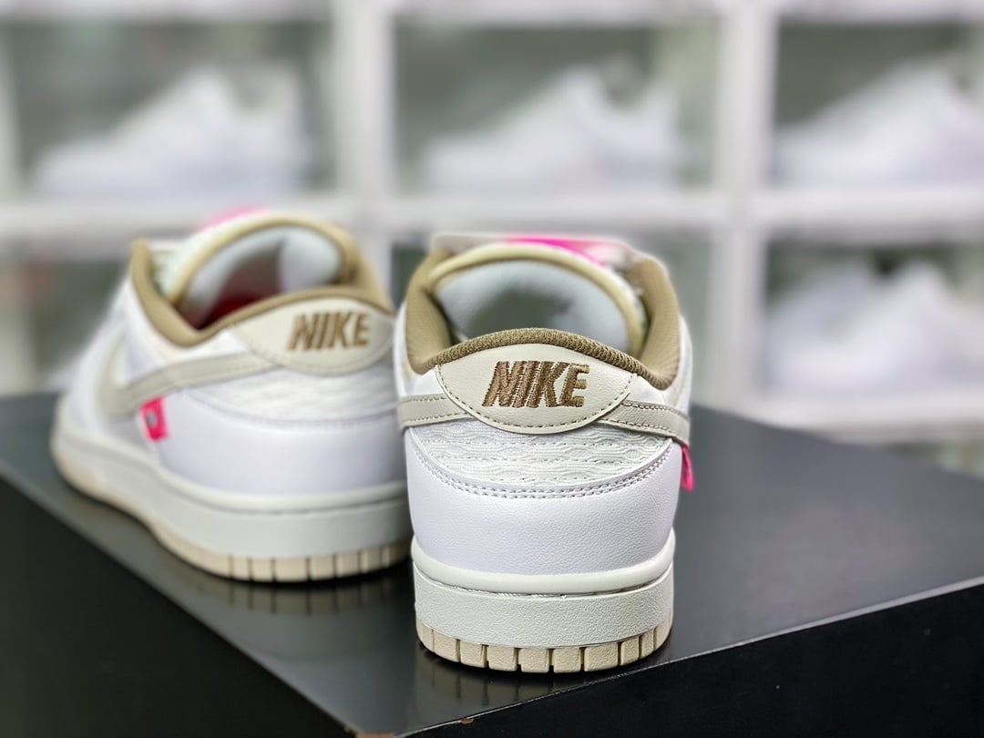 NK Dunk Low Branco Cinzento Rosa - Vista 4