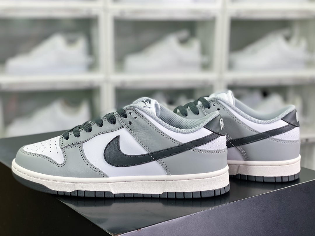 NK Dunk Low Branco Cinza Efeito Envelhecido - Vista 3