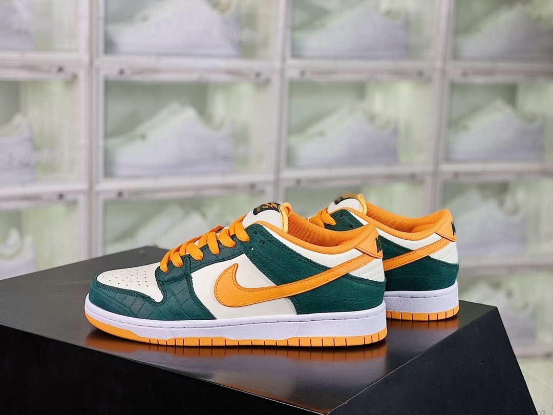 NK Dunk Low Branco, Verde e Amarelo - Vista 2