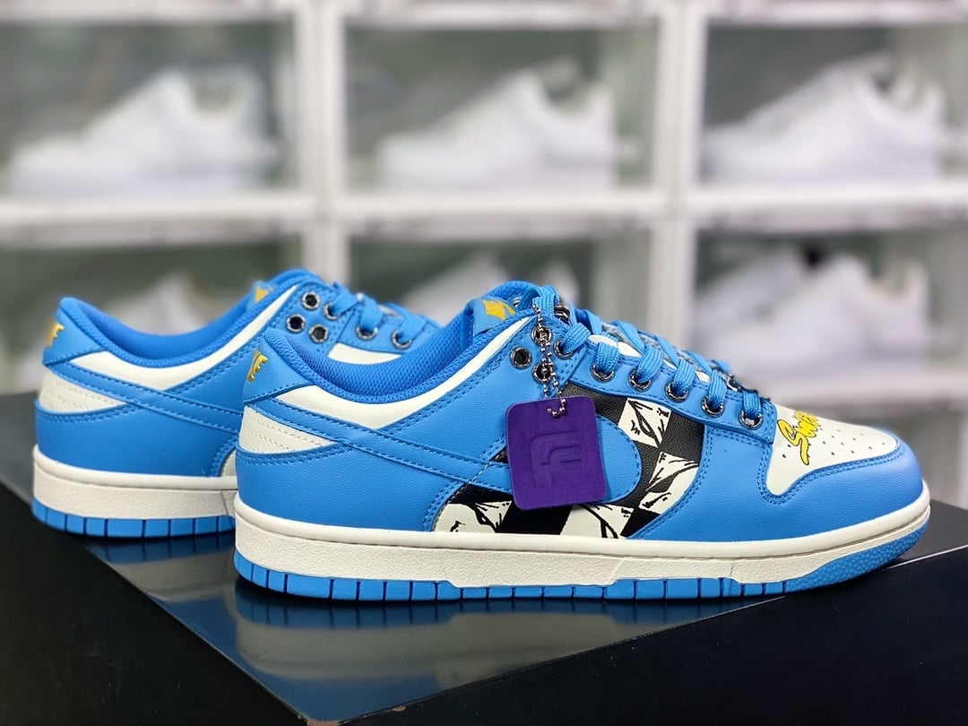 NK Dunk Low Branco Azul Krowheart - Vista 2