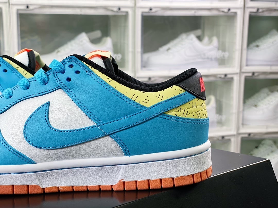 NK Dunk Low Branco e Azul Irving - Vista 9