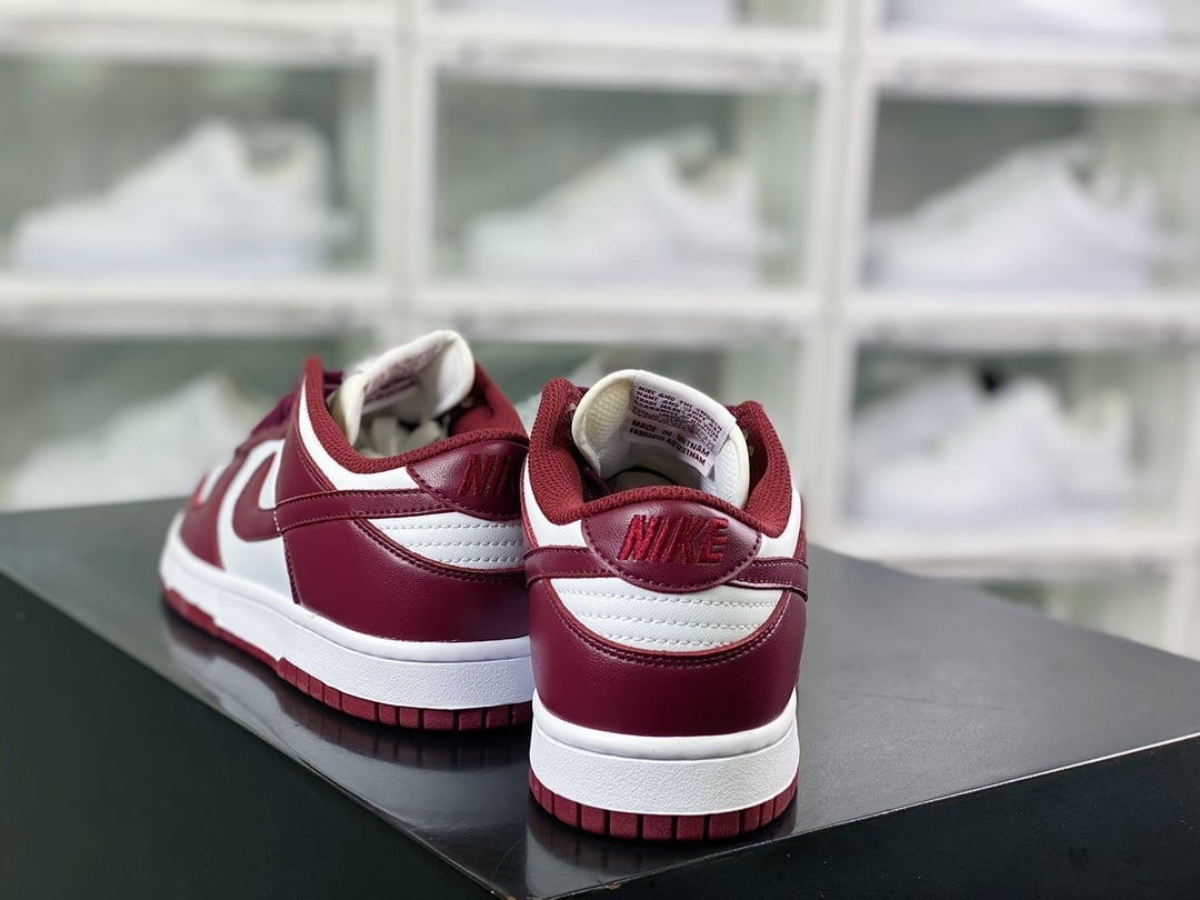 NK Dunk Low Branco e Vinho - Vista 3