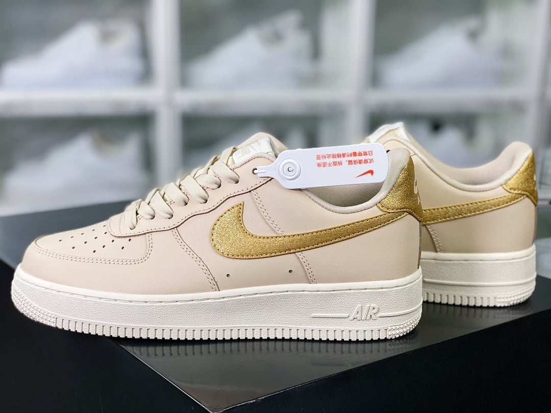 Nike Leather Khaki, Amêndoa e Ouro Hook - Vista 3