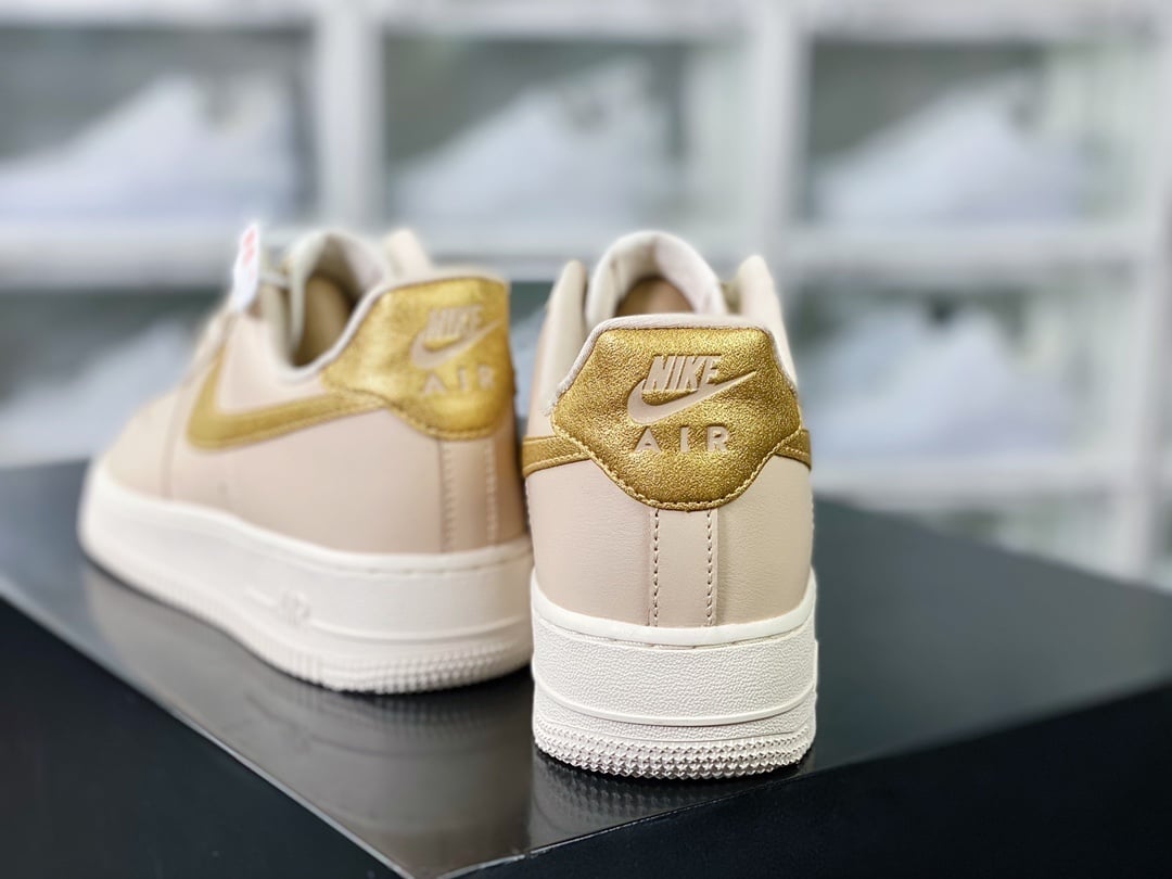 Nike Leather Khaki, Amêndoa e Ouro Hook - Vista 4