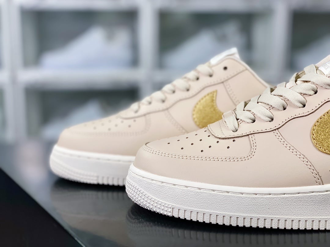 Nike Leather Khaki, Amêndoa e Ouro Hook - Vista 8