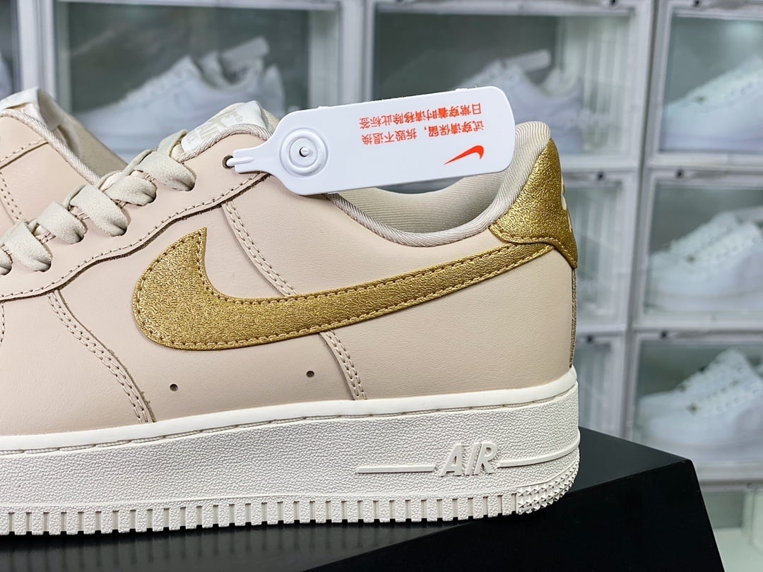 Nike Leather Khaki, Amêndoa e Ouro Hook - Vista 9