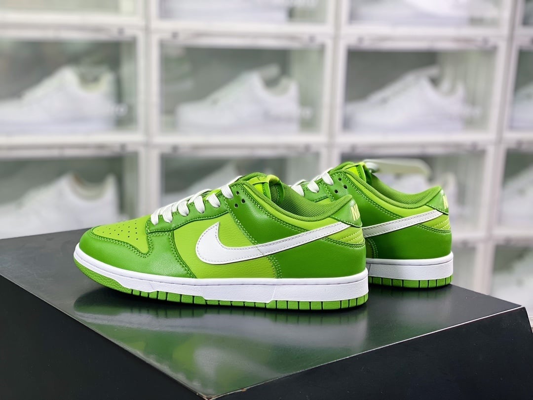 NK Dunk Low Couro Limão Verde e Branco - Vista 2