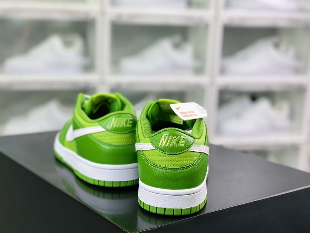 NK Dunk Low Couro Limão Verde e Branco - Vista 3