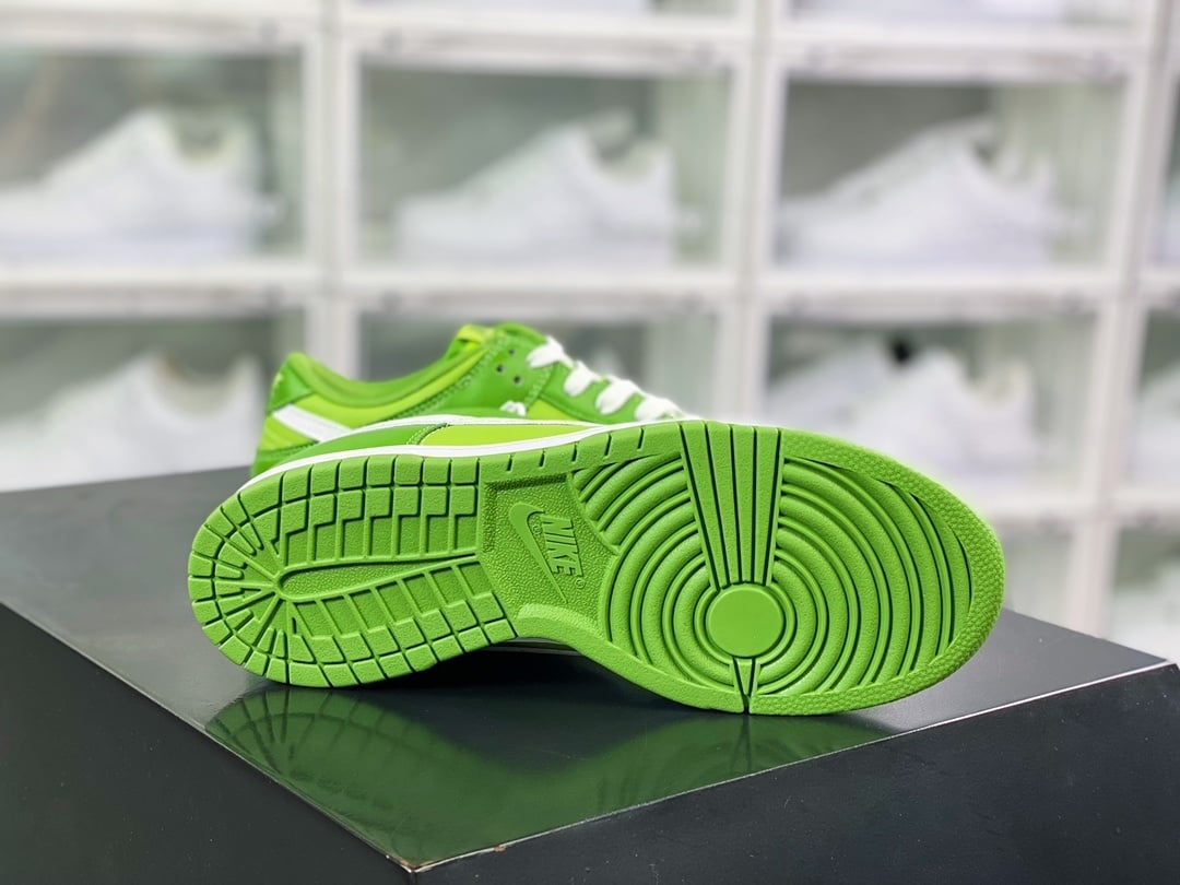 NK Dunk Low Couro Limão Verde e Branco - Vista 4