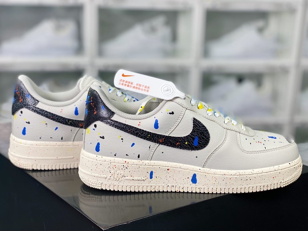 Nike Leather Cinza Lama com Splatter - Vista 2