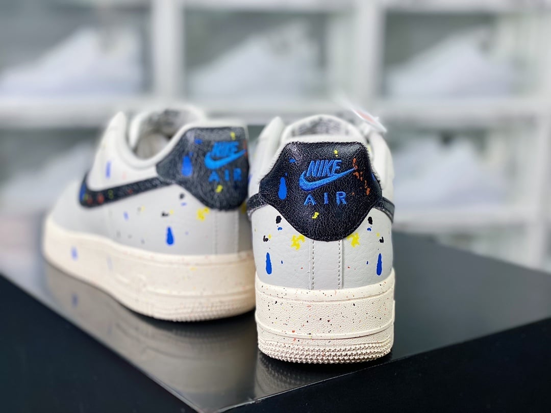 Nike Leather Cinza Lama com Splatter - Vista 4