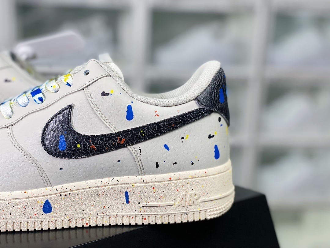 Nike Leather Cinza Lama com Splatter - Vista 9