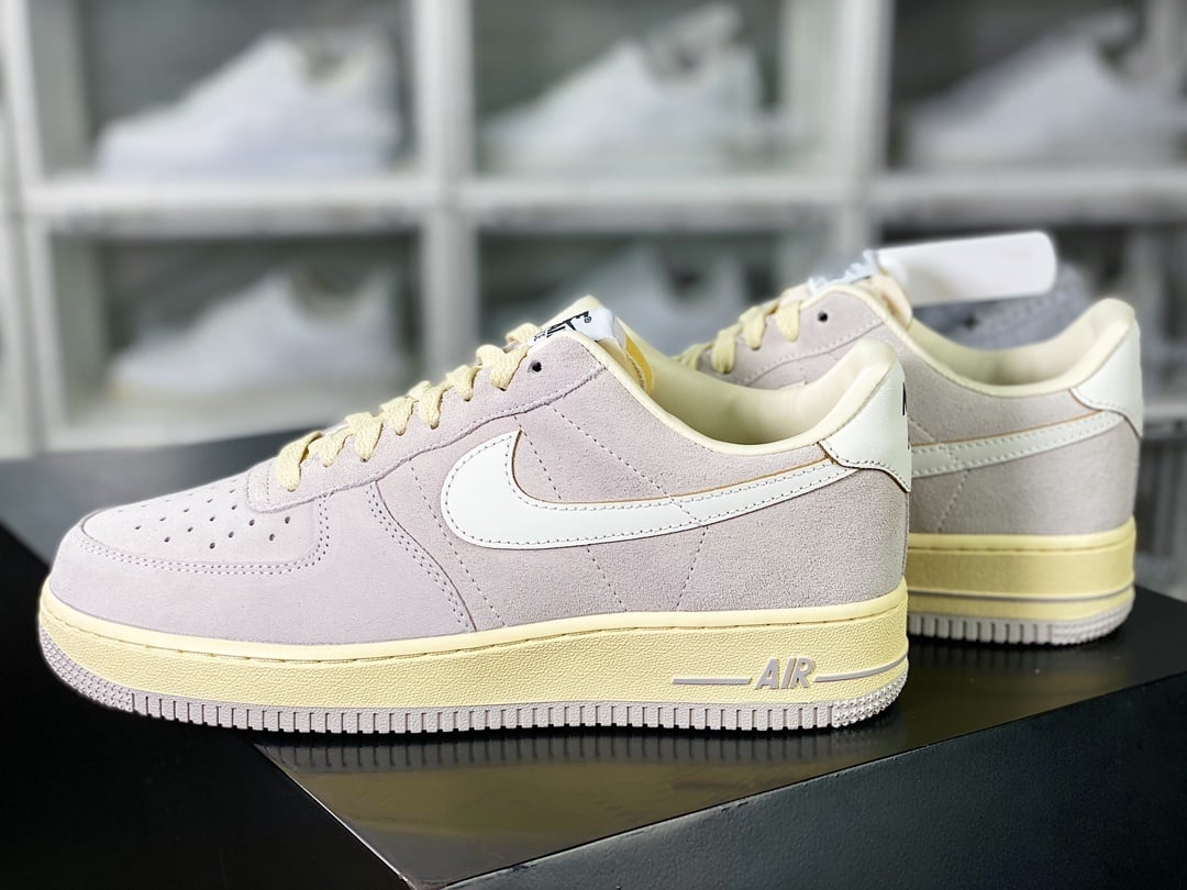Nike Leather Cinza Claro e Branco Oxidado com Amarelo - Vista 3