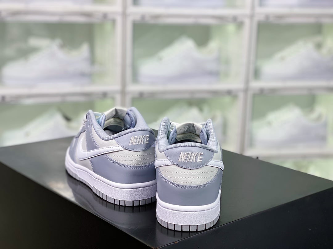 NK Dunk Low Couro Cinza, Branco e Fumaça - Vista 3