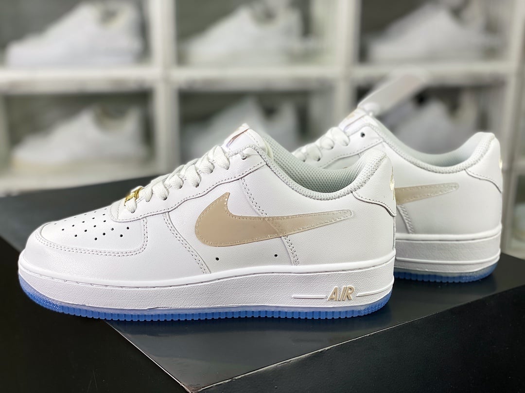 Nike Leather Branco e Khaki Gradiente Hook - Vista 3