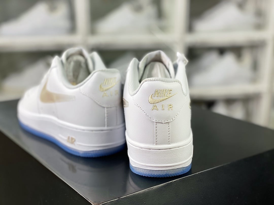 Nike Leather Branco e Khaki Gradiente Hook - Vista 4