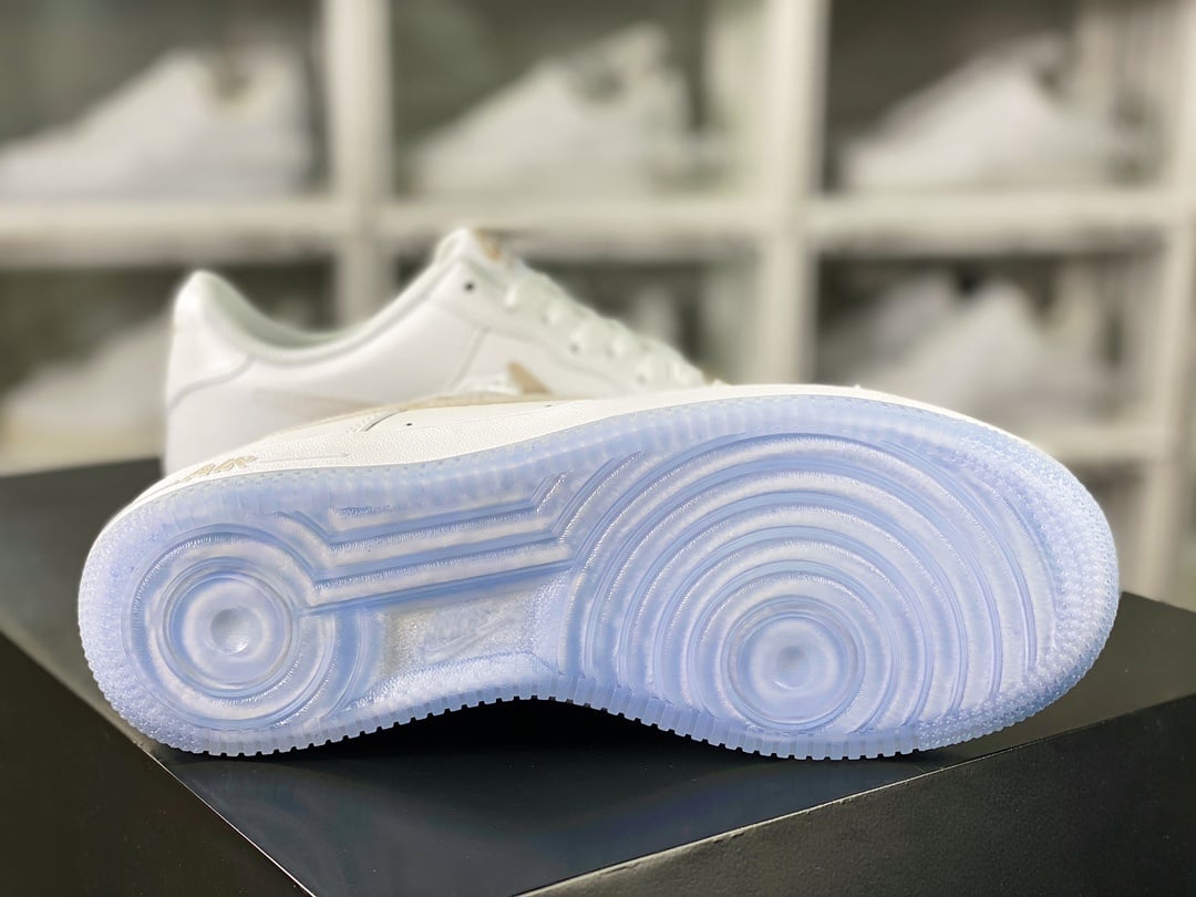 Nike Leather Branco e Khaki Gradiente Hook - Vista 5