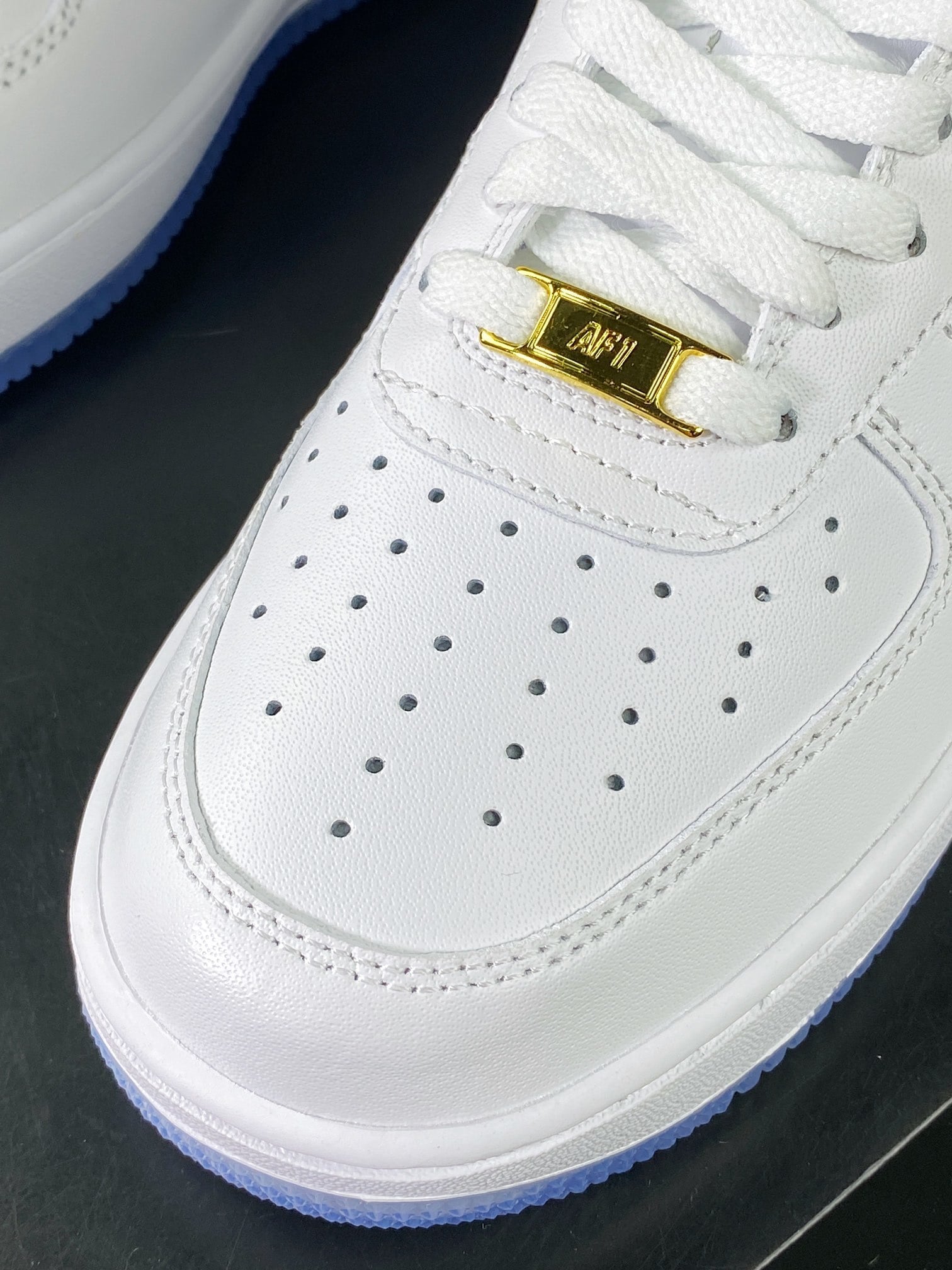 Nike Leather Branco e Khaki Gradiente Hook - Vista 6
