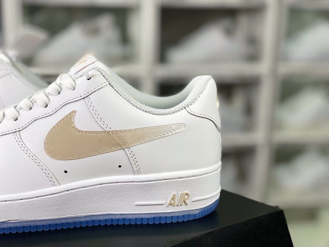 Nike Leather Branco e Khaki Gradiente Hook - Vista 9