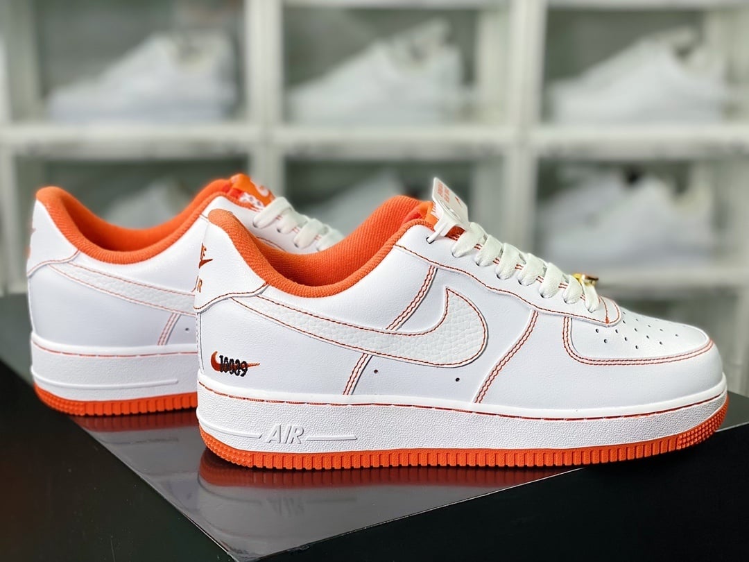 Nike Leather Branco com Laranja Streetball - Vista 2