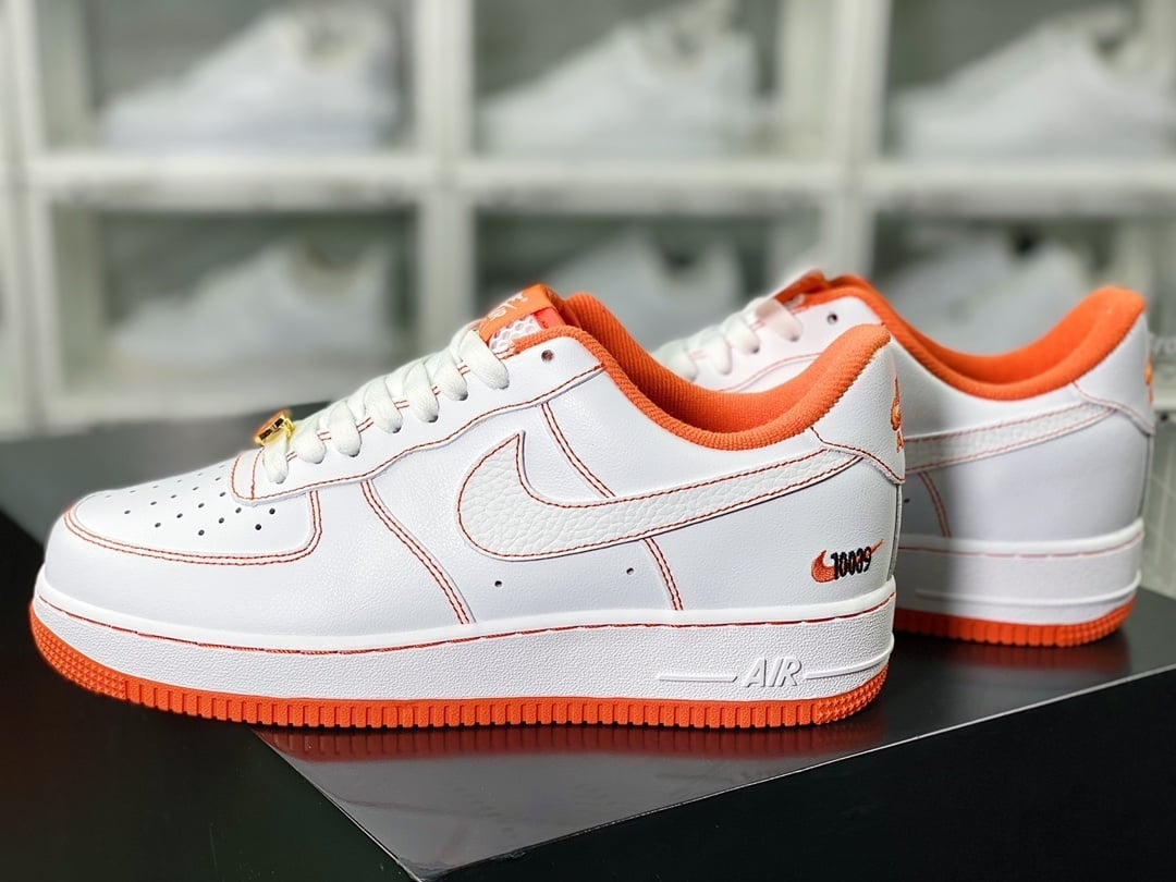 Nike Leather Branco com Laranja Streetball - Vista 3
