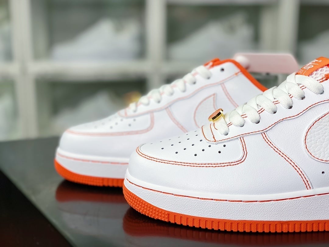 Nike Leather Branco com Laranja Streetball - Vista 8