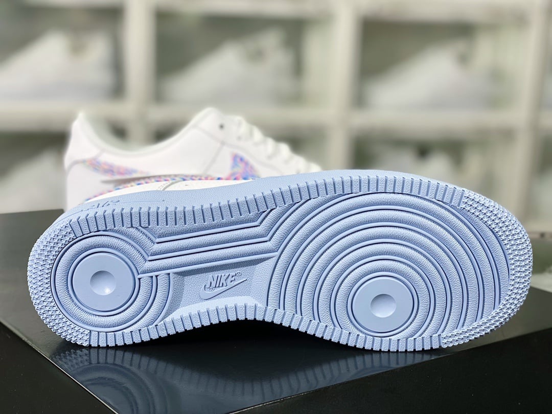 Nike Leather Branco e Hydrogen Blue - Vista 5