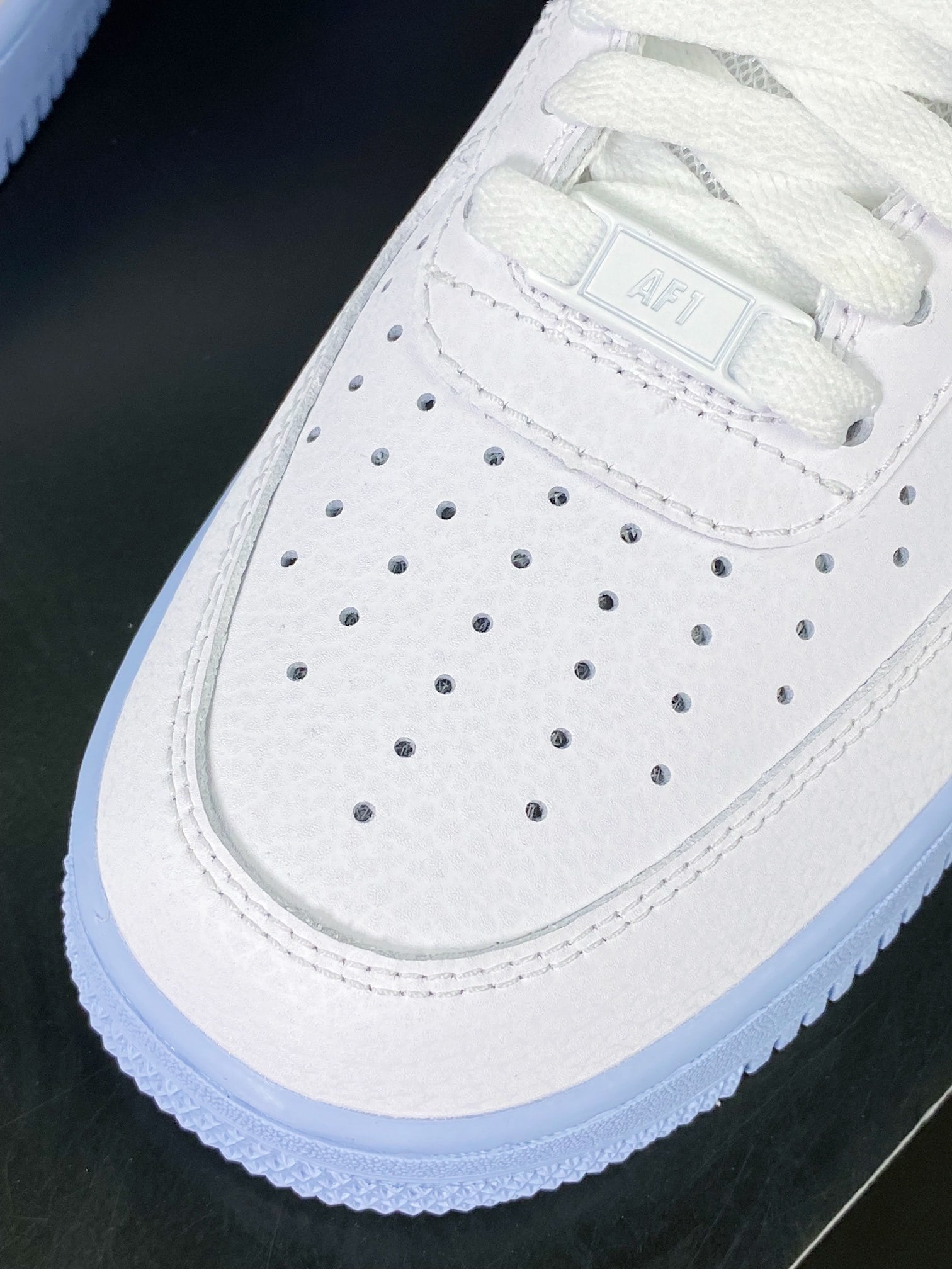 Nike Leather Branco e Hydrogen Blue - Vista 6