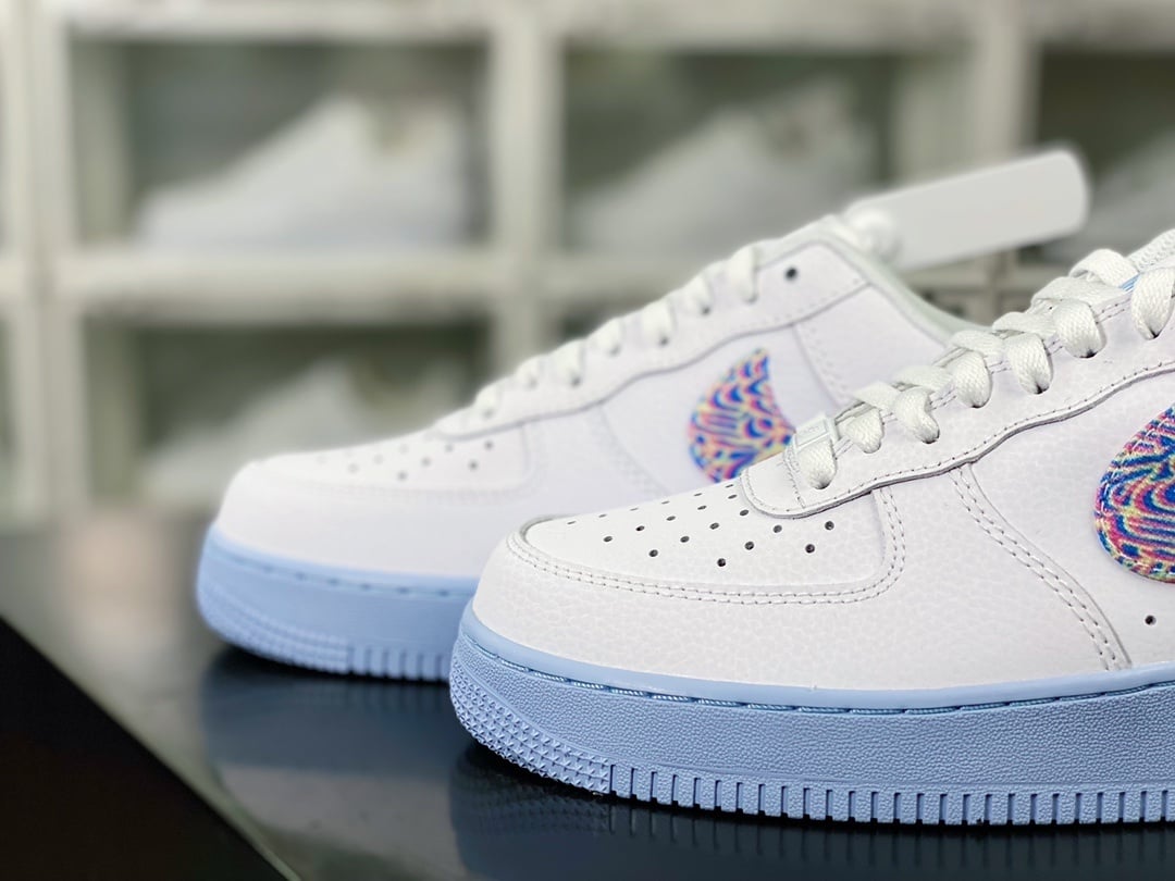 Nike Leather Branco e Hydrogen Blue - Vista 8