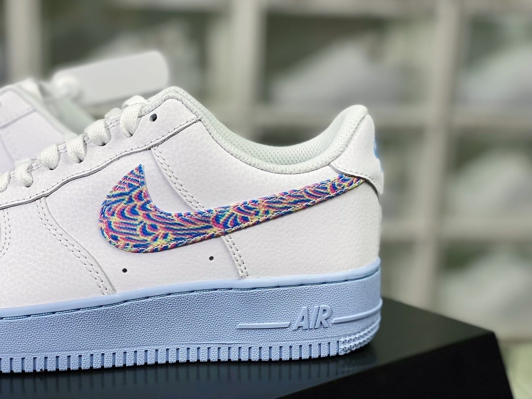 Nike Leather Branco e Hydrogen Blue - Vista 9