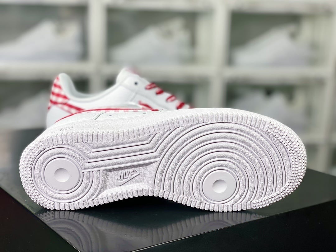 Nike Leather Branco e Vermelho Listrado - Vista 5