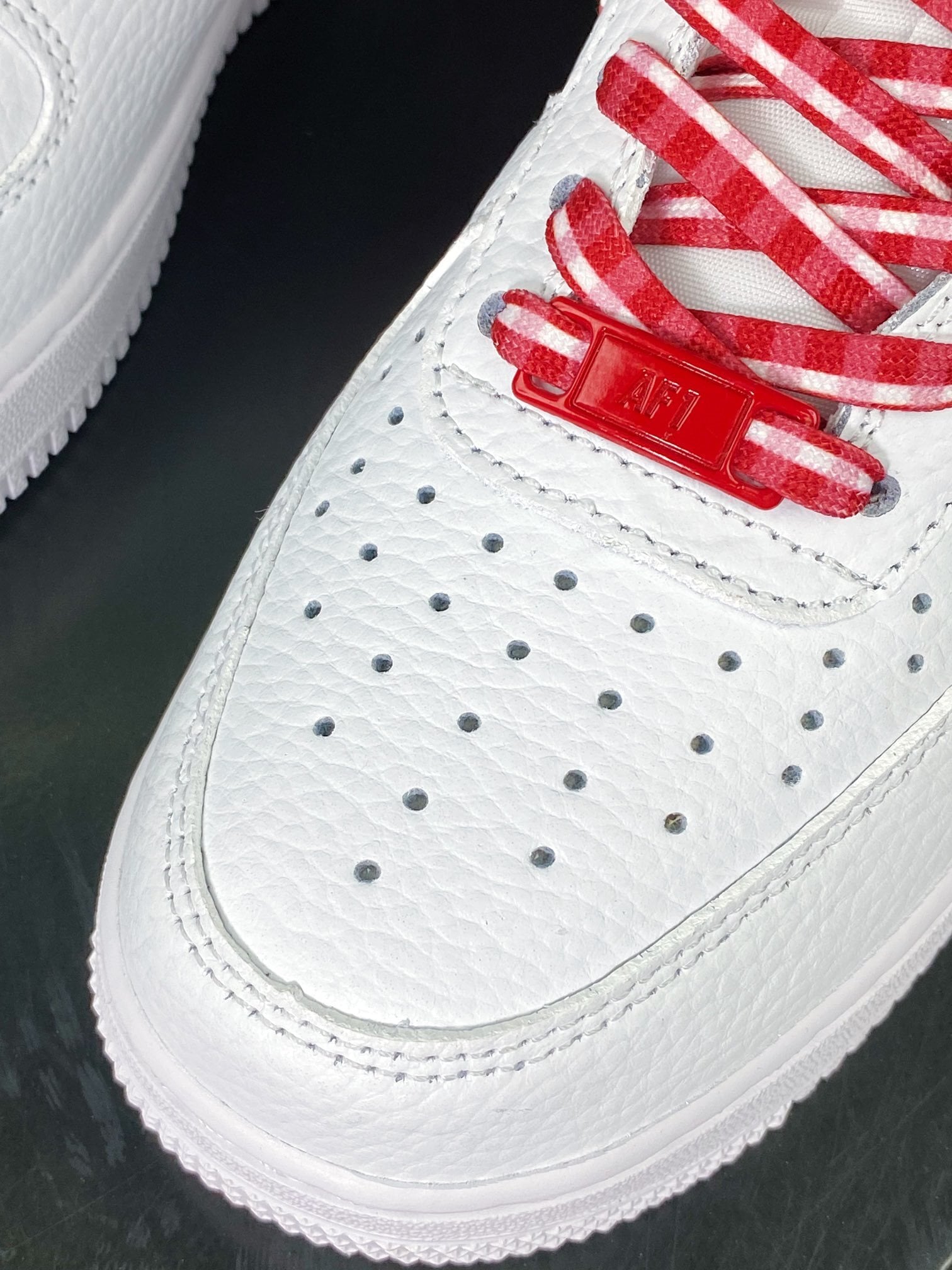 Nike Leather Branco e Vermelho Listrado - Vista 6