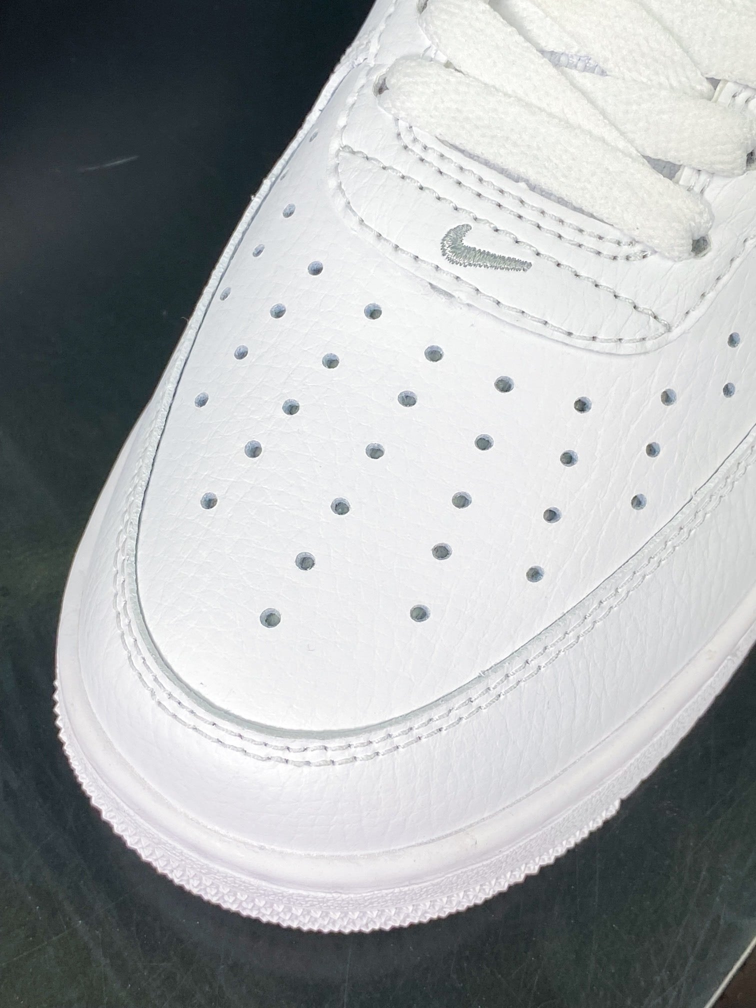 Nike Leather Branco e Cinza Pequeno Swoosh 3M - Vista 6