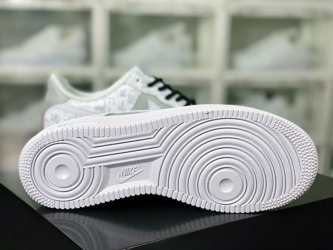 Nike Leather Branco e Cinza Bai Jia Xing Print - Vista 5