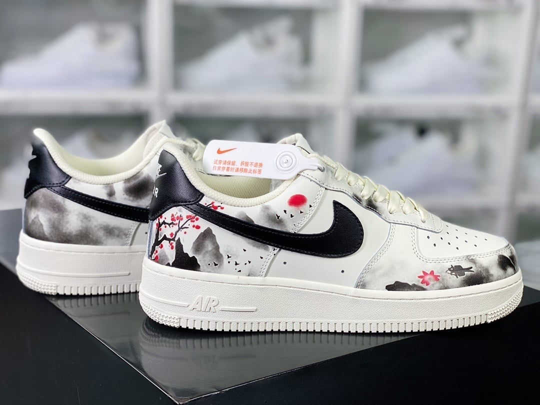 Nike Leather Branco, Cinza e Preto Paisagem - Vista 2