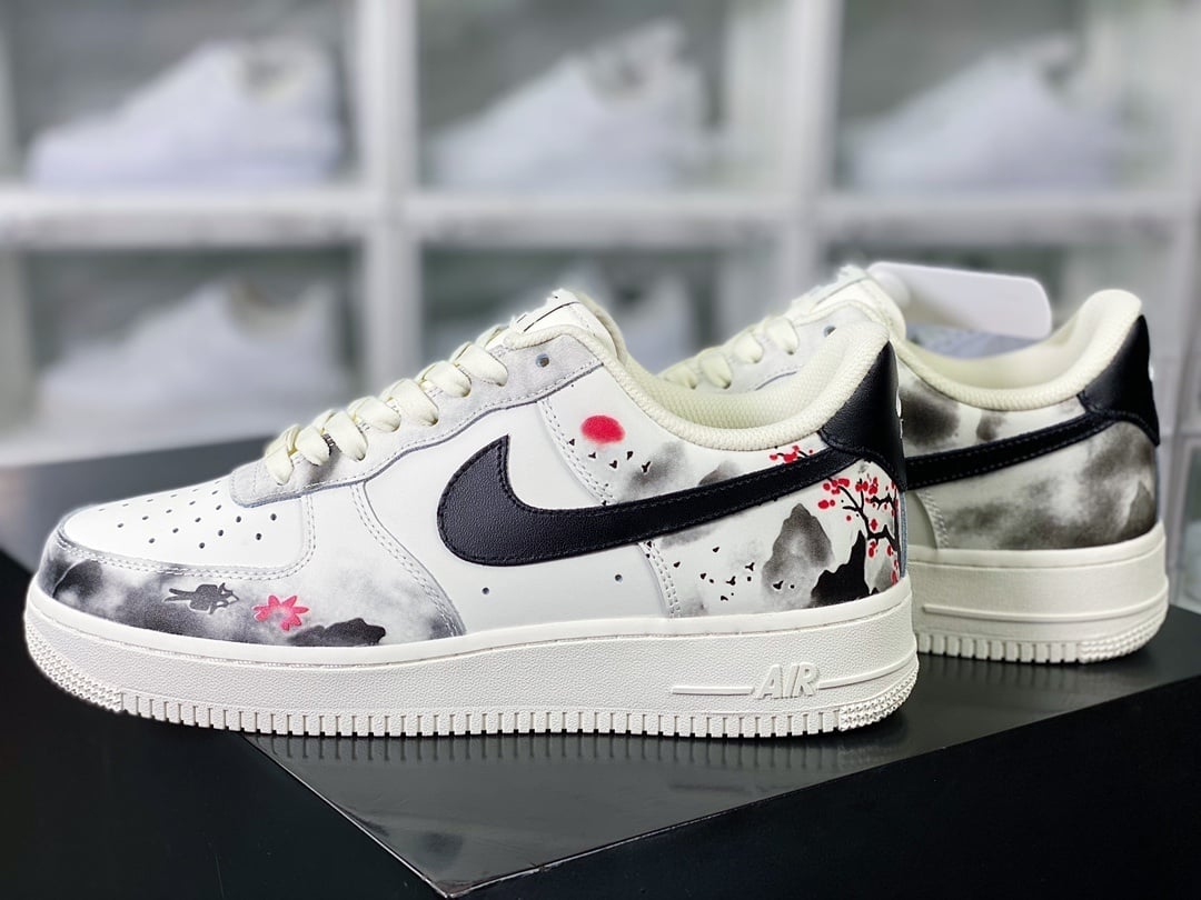 Nike Leather Branco, Cinza e Preto Paisagem - Vista 3