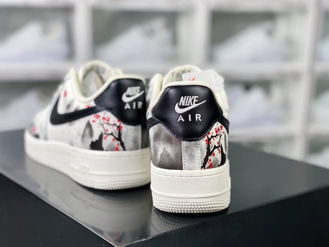 Nike Leather Branco, Cinza e Preto Paisagem - Vista 4