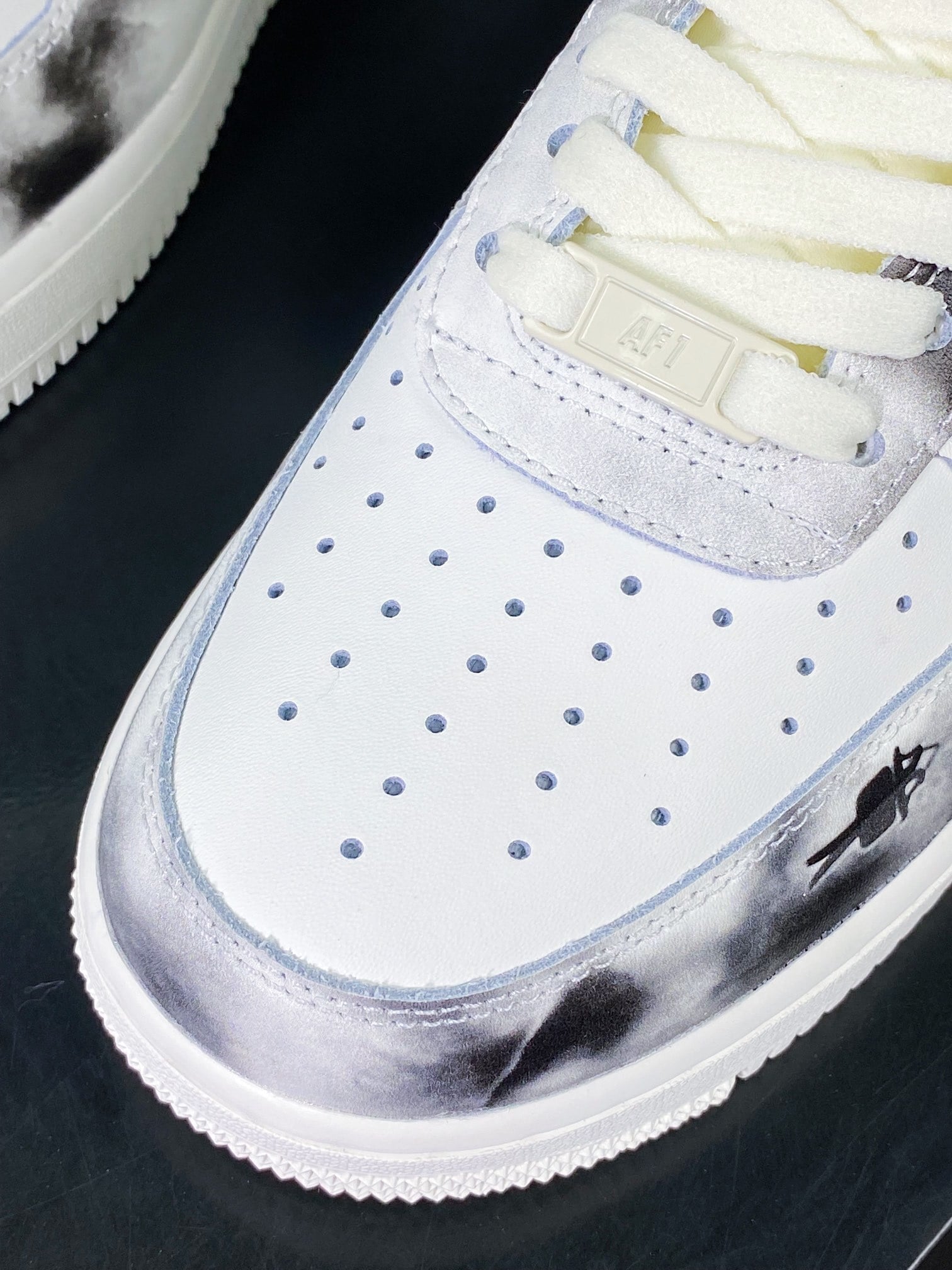 Nike Leather Branco, Cinza e Preto Paisagem - Vista 6