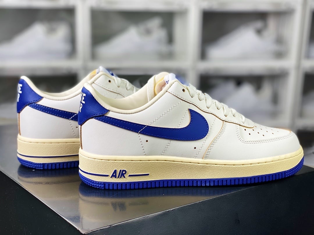 Nike Leather Branco Royal Blue Oxidado com Amarelo - Vista 3
