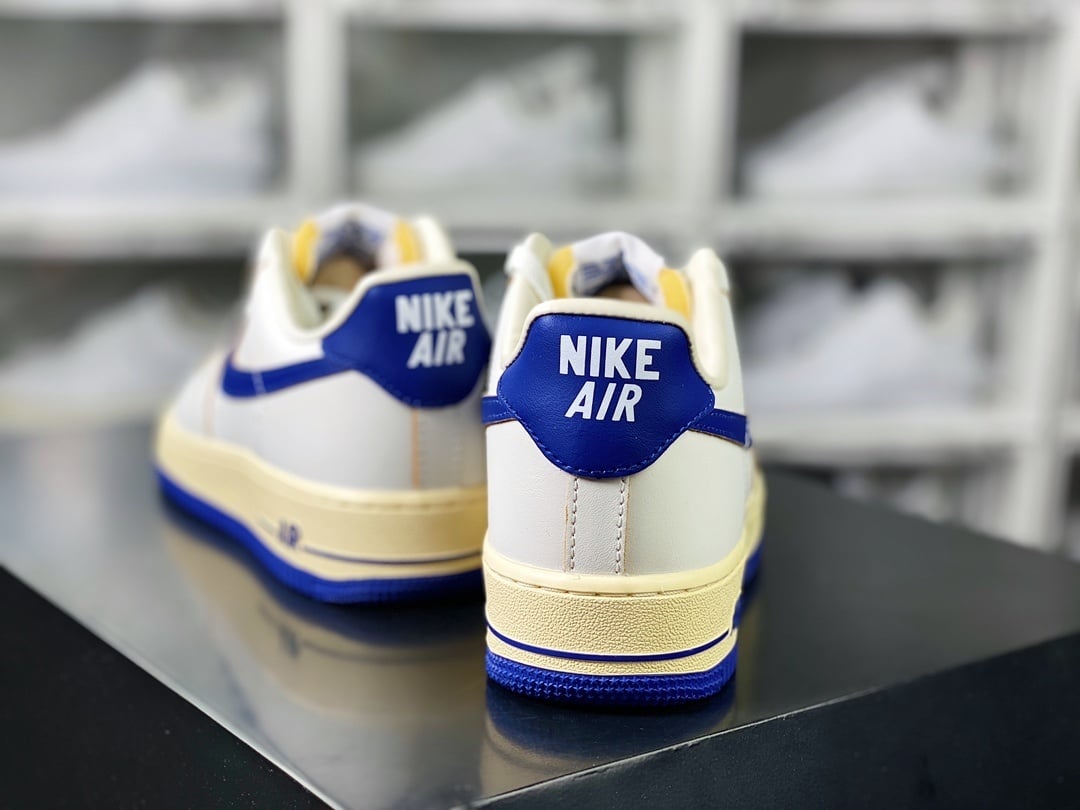 Nike Leather Branco Royal Blue Oxidado com Amarelo - Vista 4
