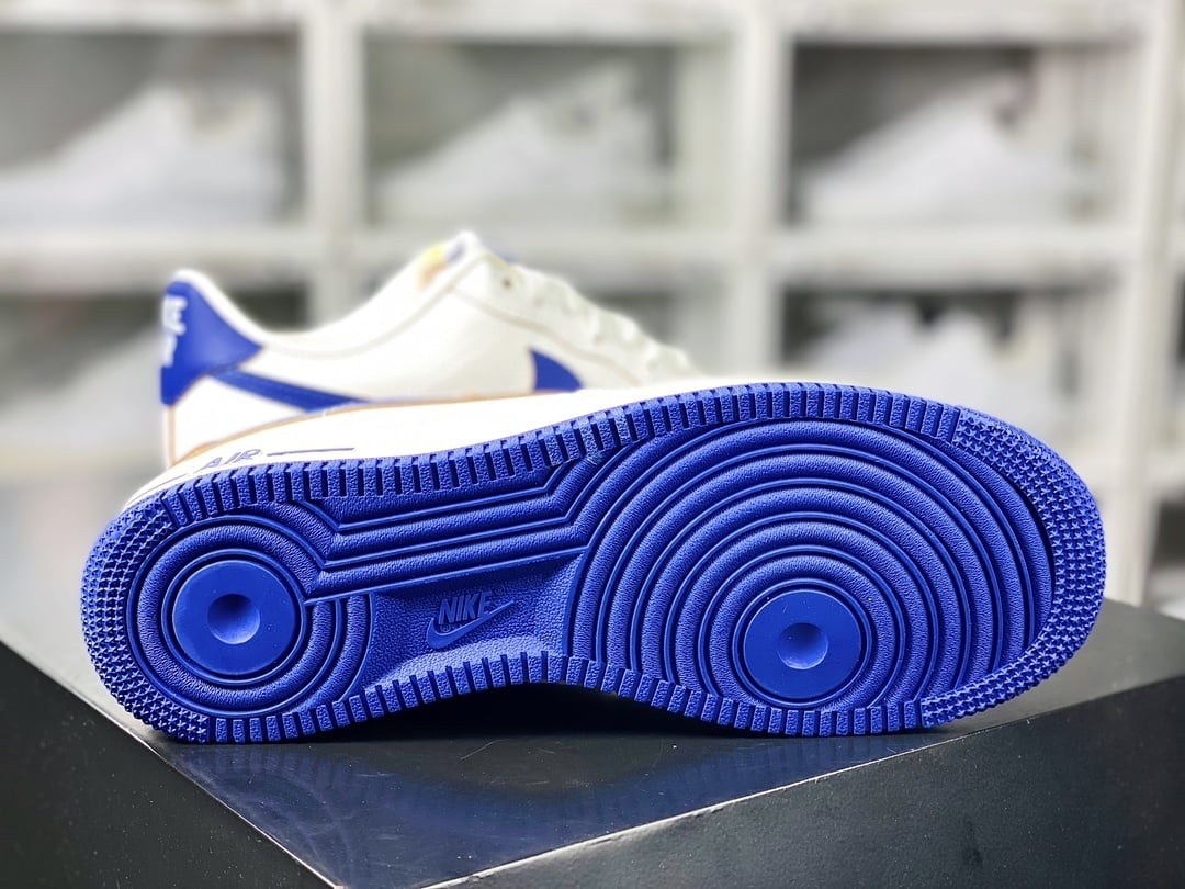 Nike Leather Branco Royal Blue Oxidado com Amarelo - Vista 5