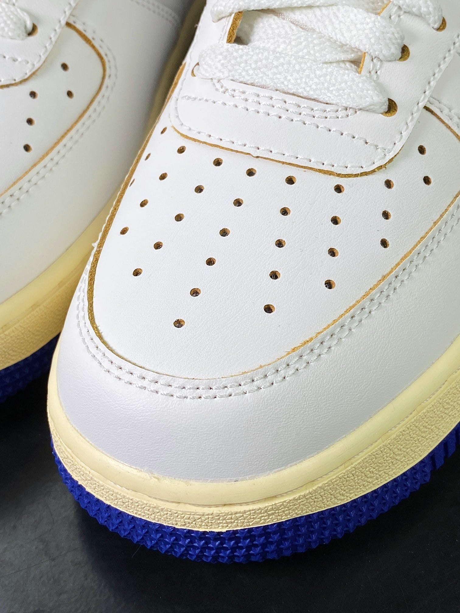 Nike Leather Branco Royal Blue Oxidado com Amarelo - Vista 6