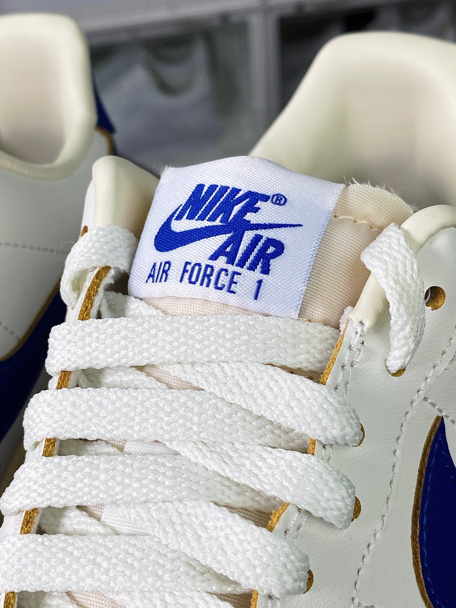 Nike Leather Branco Royal Blue Oxidado com Amarelo - Vista 7