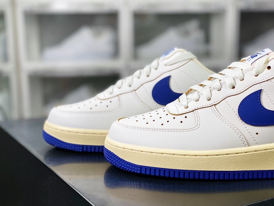 Nike Leather Branco Royal Blue Oxidado com Amarelo - Vista 8