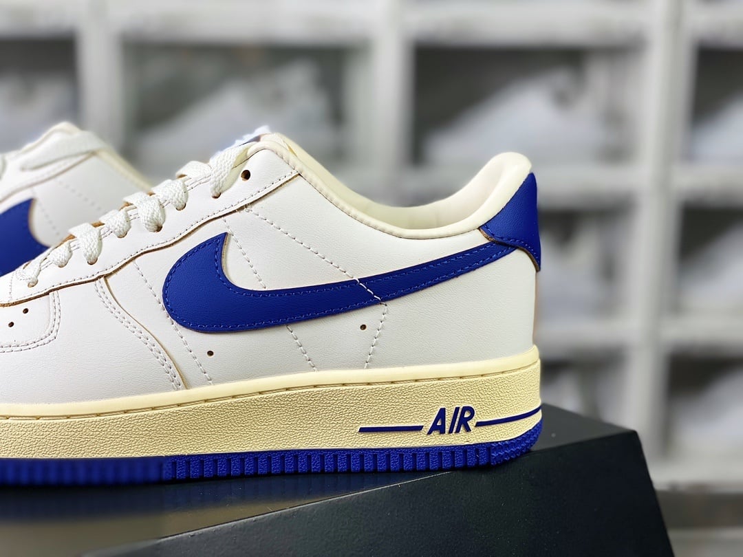 Nike Leather Branco Royal Blue Oxidado com Amarelo - Vista 9