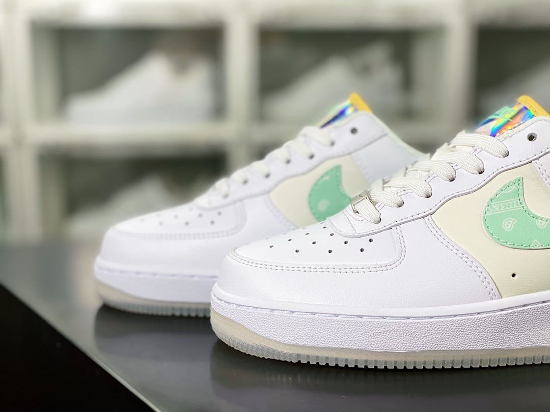 Nike Leather Branco e Creme Paisley - Vista 8