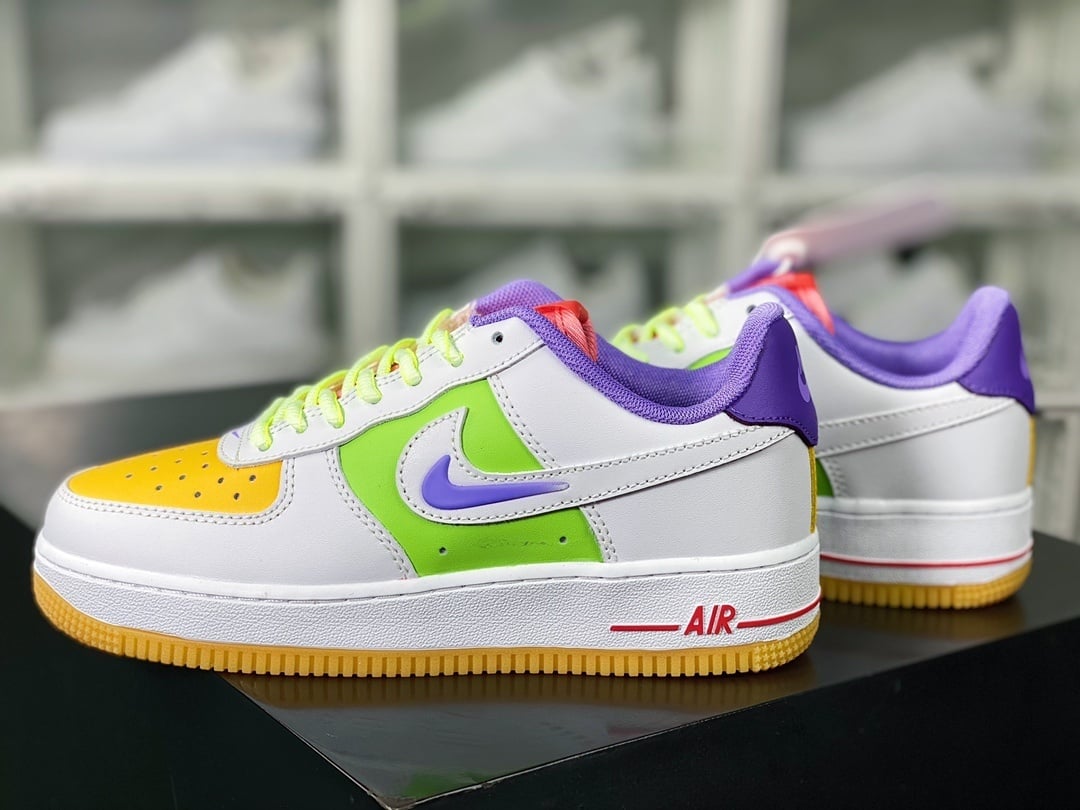 Nike Leather Branco Verde e Laranja Colorido - Vista 3